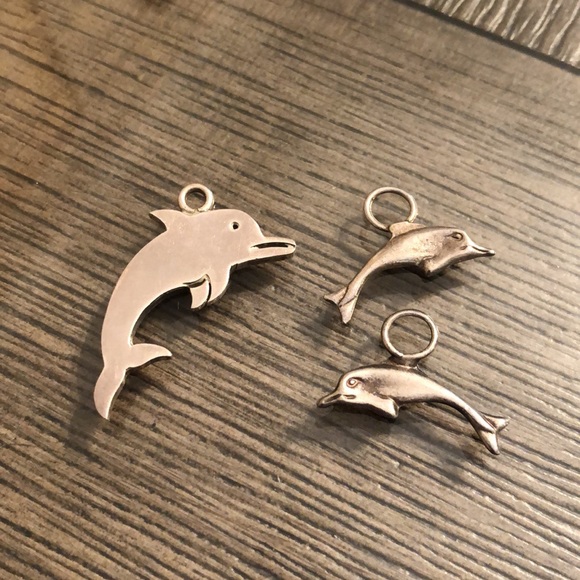 Sterling Silver Dolphin Charm & Earring Charms - Picture 4 of 16